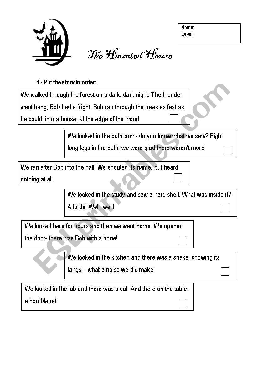 The haunted house worksheet