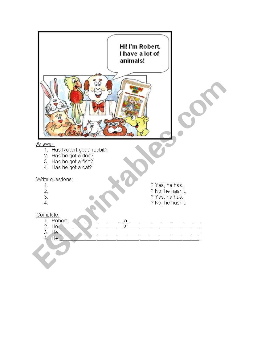 have/ has got worksheet