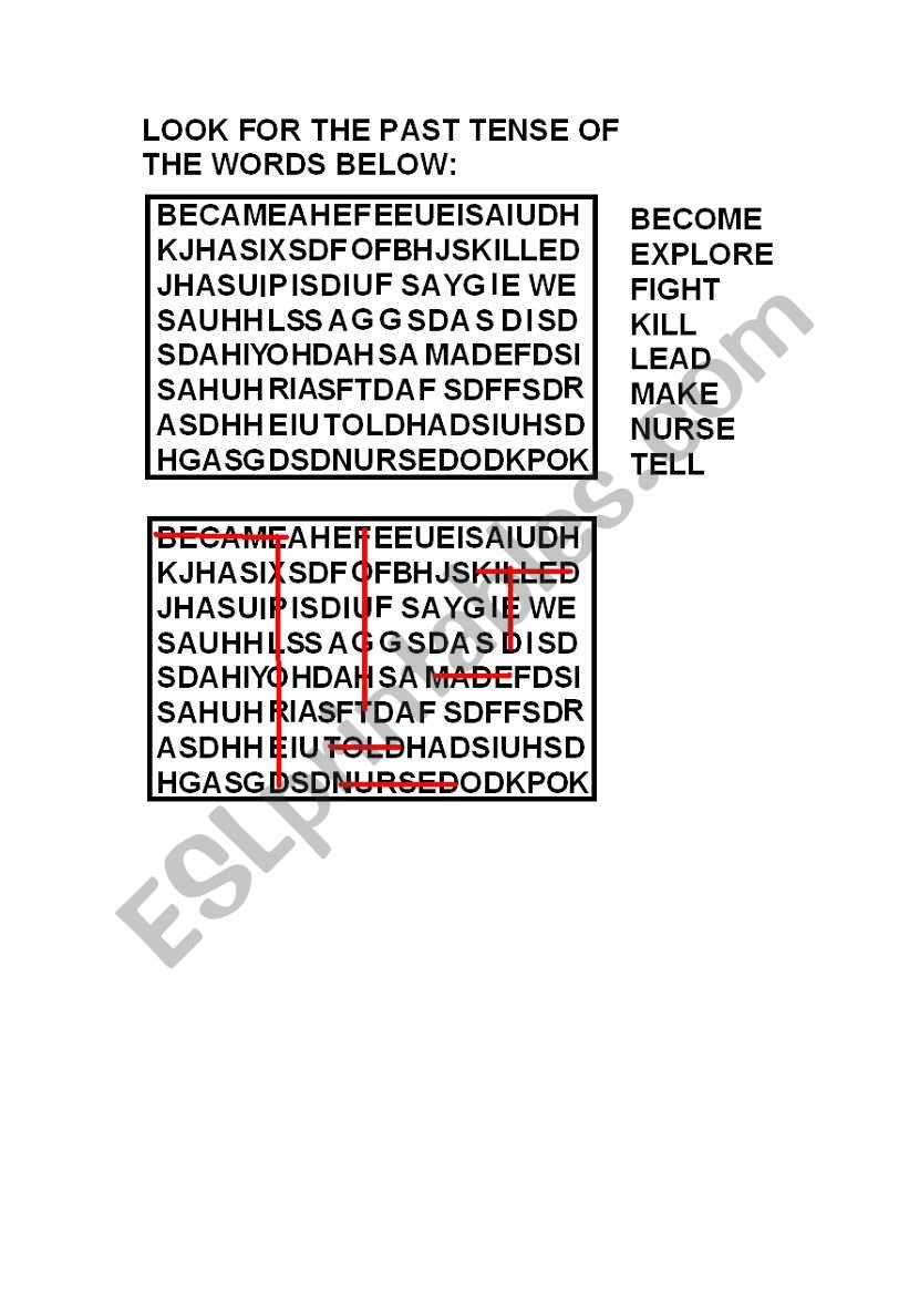 past tense worksheet