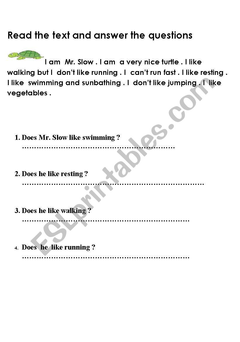 yes / no questions worksheet