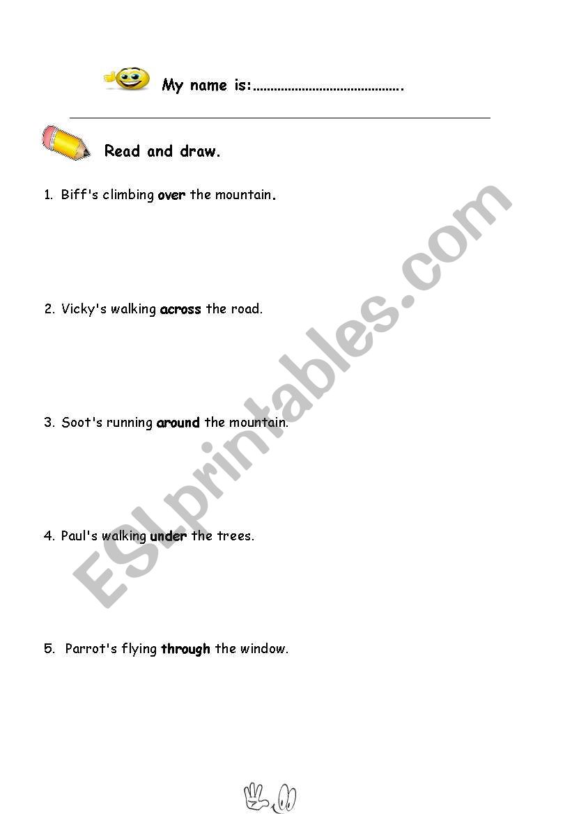 preposition activity worksheet