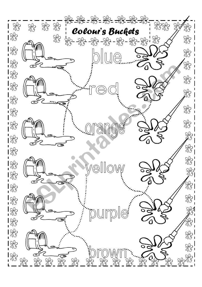 COLOURS BUCKETS worksheet