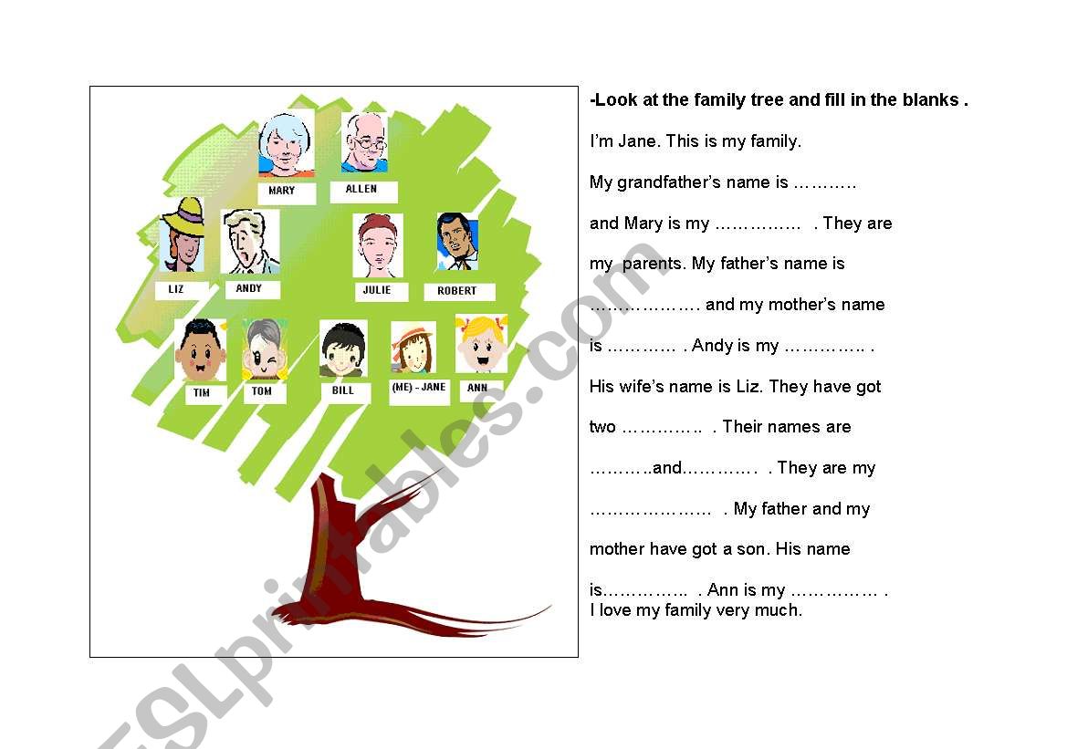 family tree worksheet