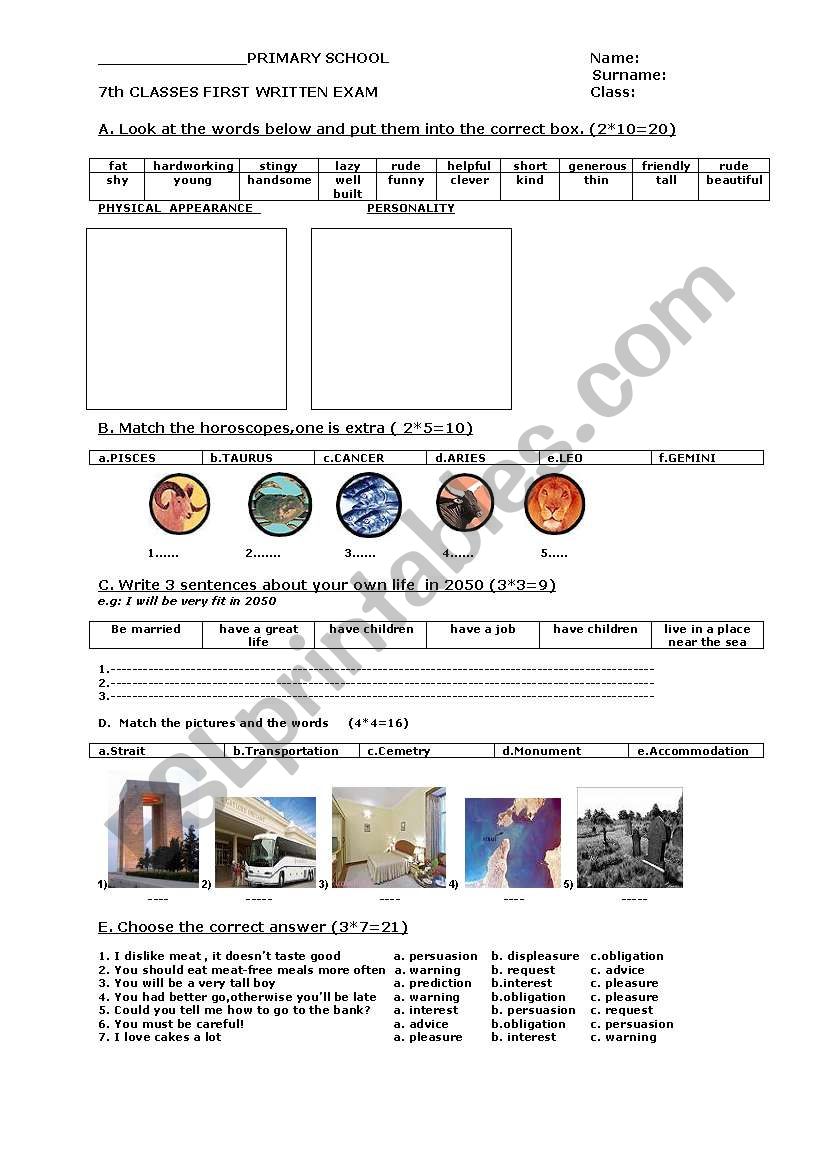 a useful exam for the primary sts