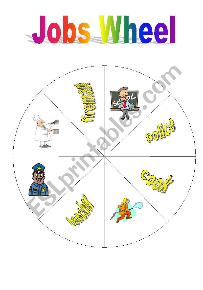 Jobs Wheel - Game worksheet
