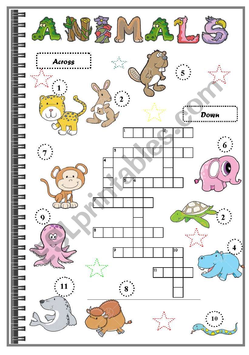 ANIMALS CROSSWORDS worksheet