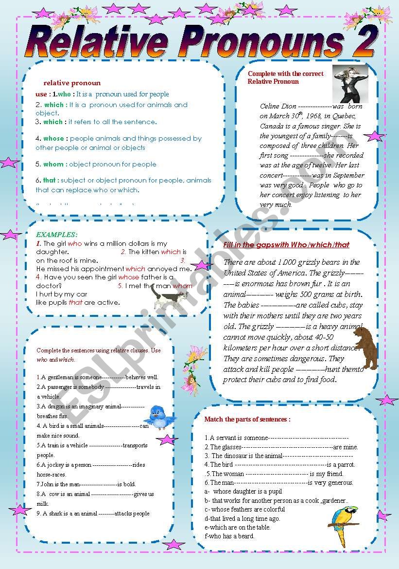 Relative Pronouns 2 worksheet