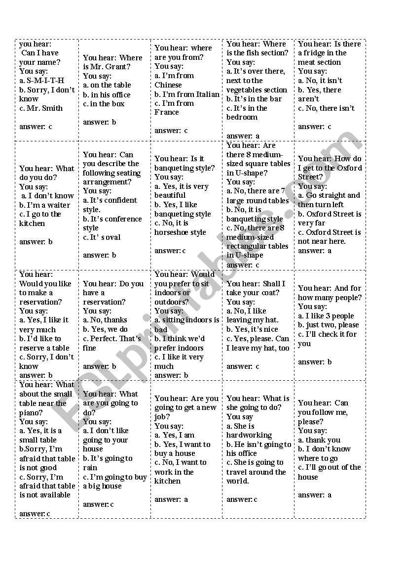 speaking activity worksheet