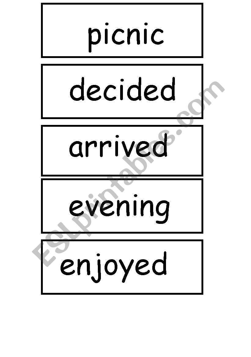 The Picnic flashcards worksheet