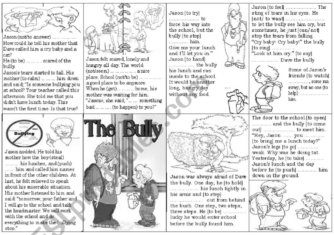 the bully mini-book story worksheet