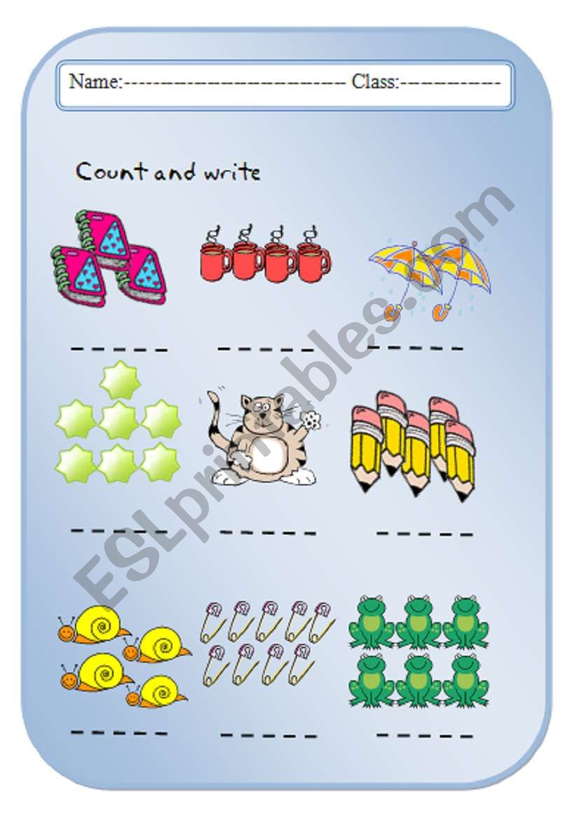 count and write worksheet