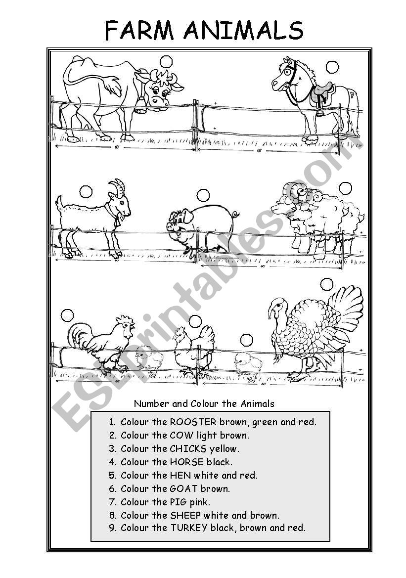 ANIMALS (FARM ANIMALS) worksheet