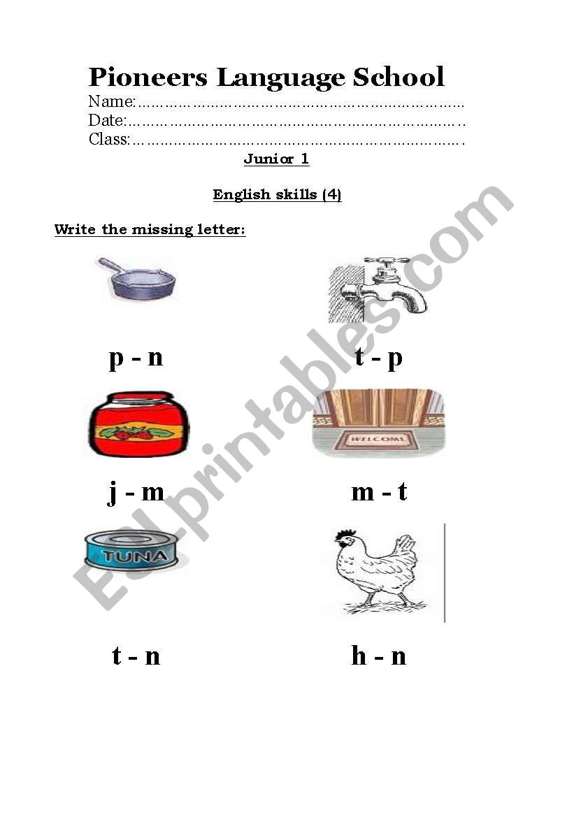 phonics worksheet