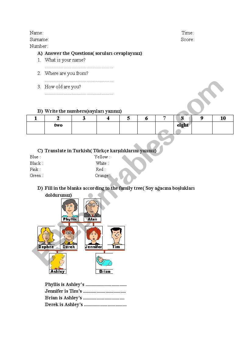 4th grade worksheet