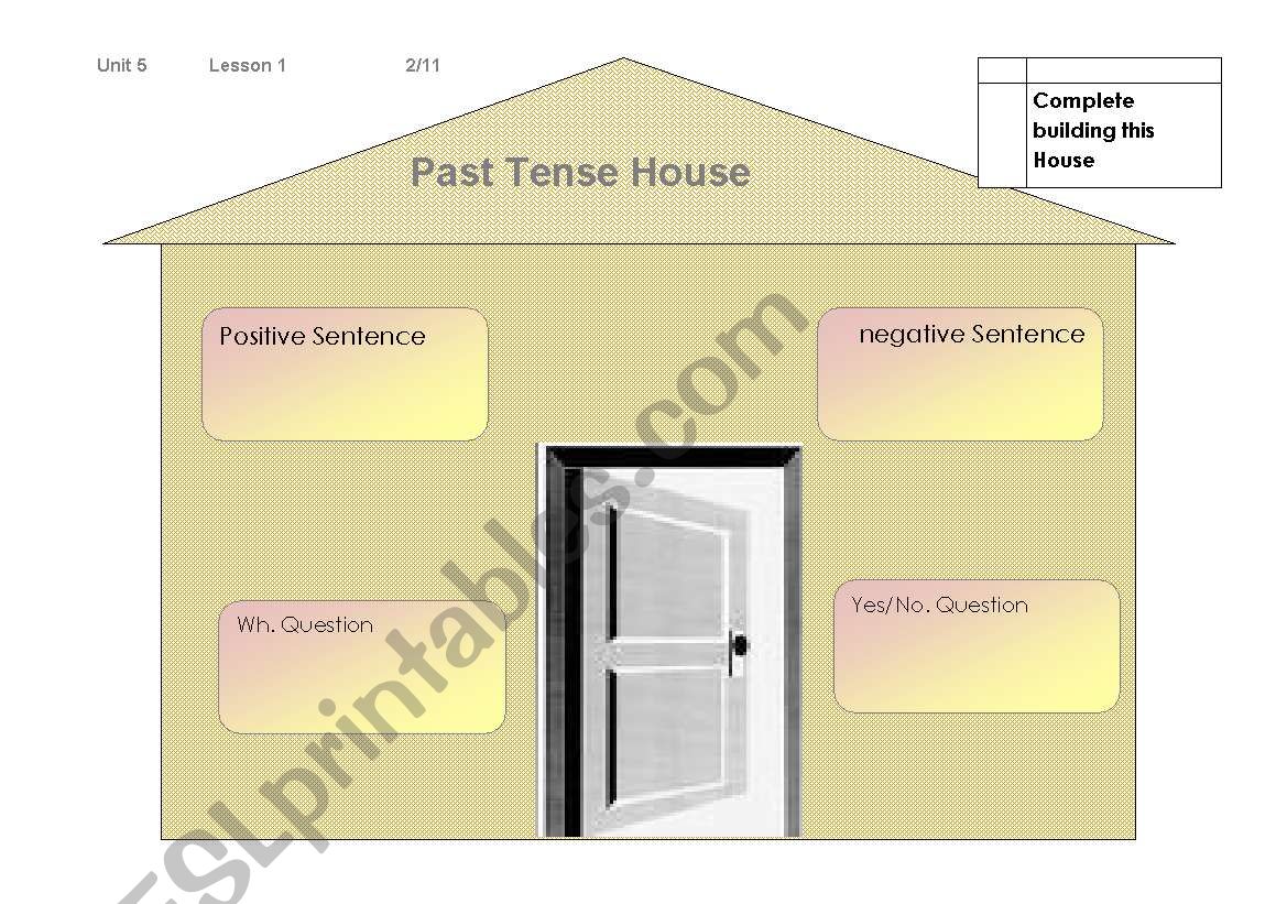 past tense house worksheet