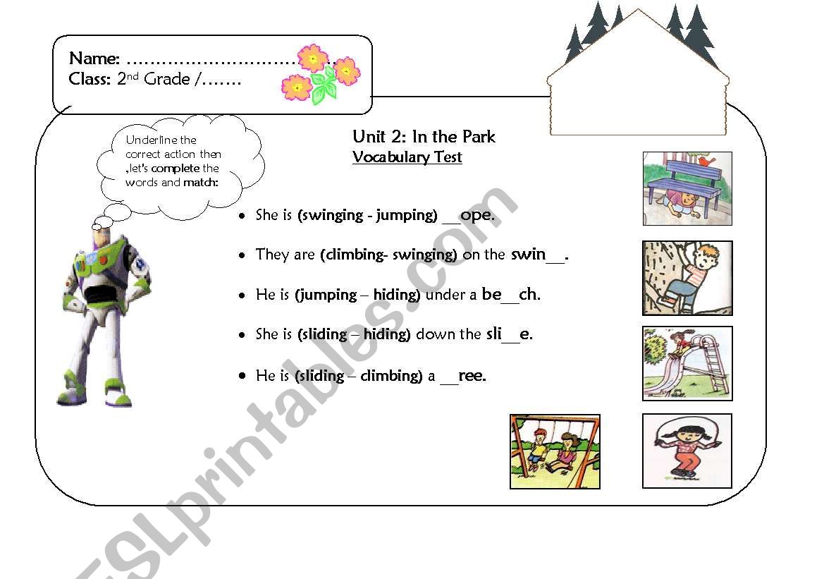 in the park worksheet