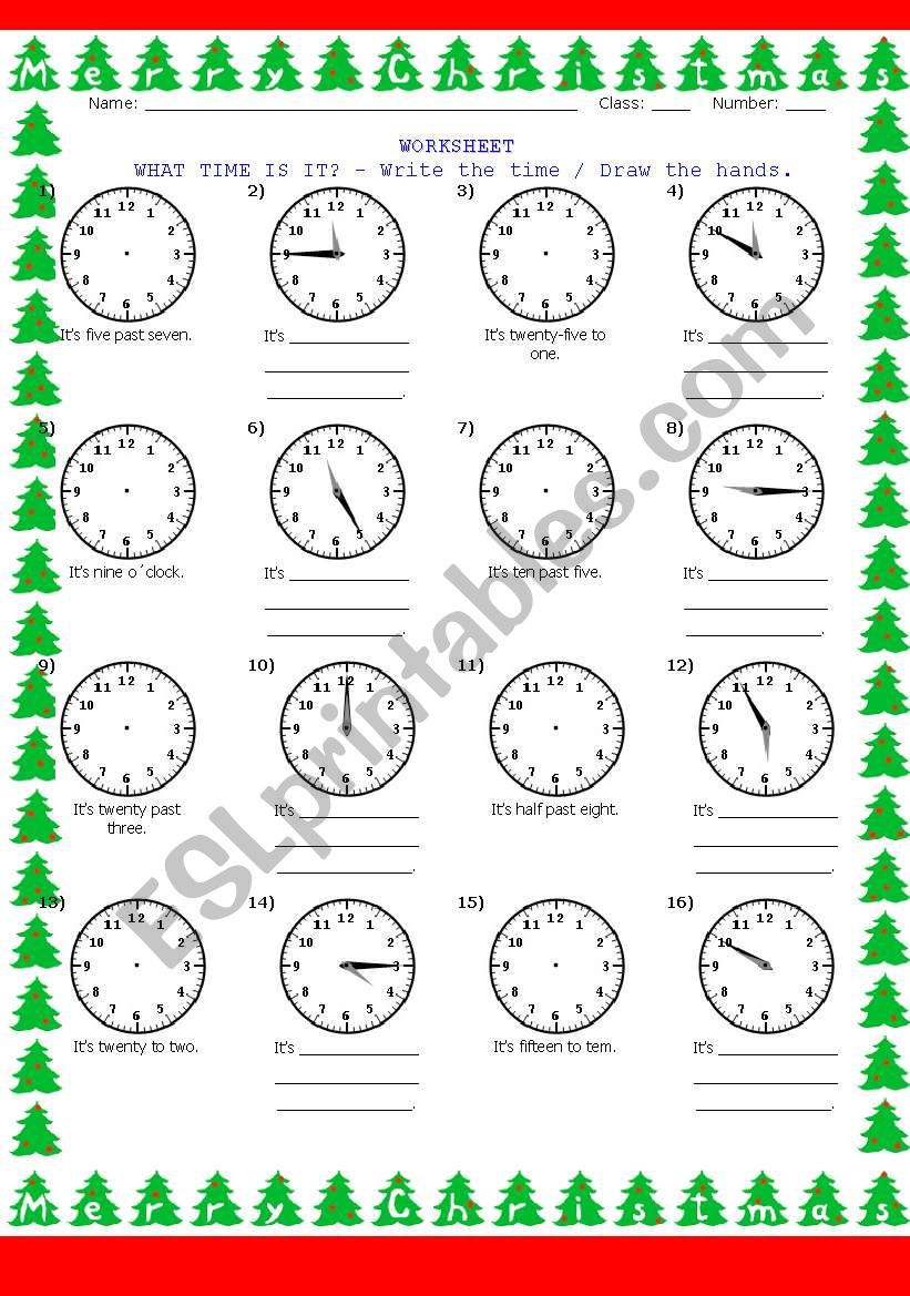 WHAT TIME IS IT?  #7 worksheet