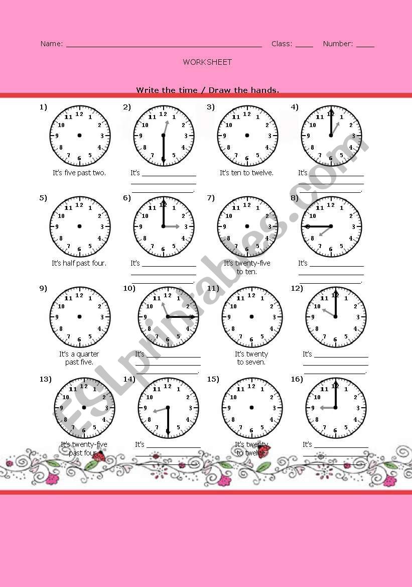 WHAT TIME IS IT? #8 worksheet