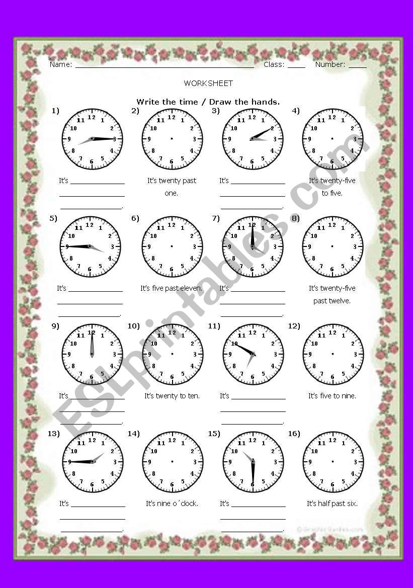 WHAT TIME IS IT? #9 worksheet