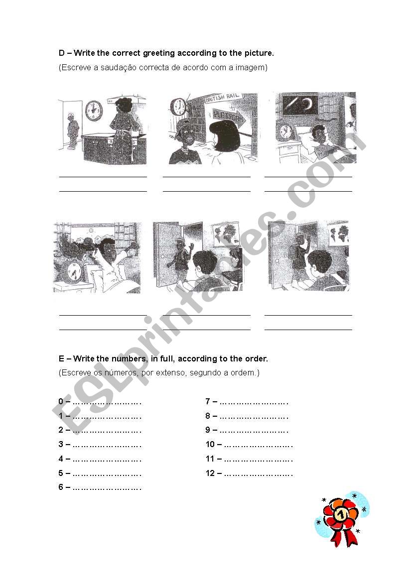 English Test  1- Part B worksheet