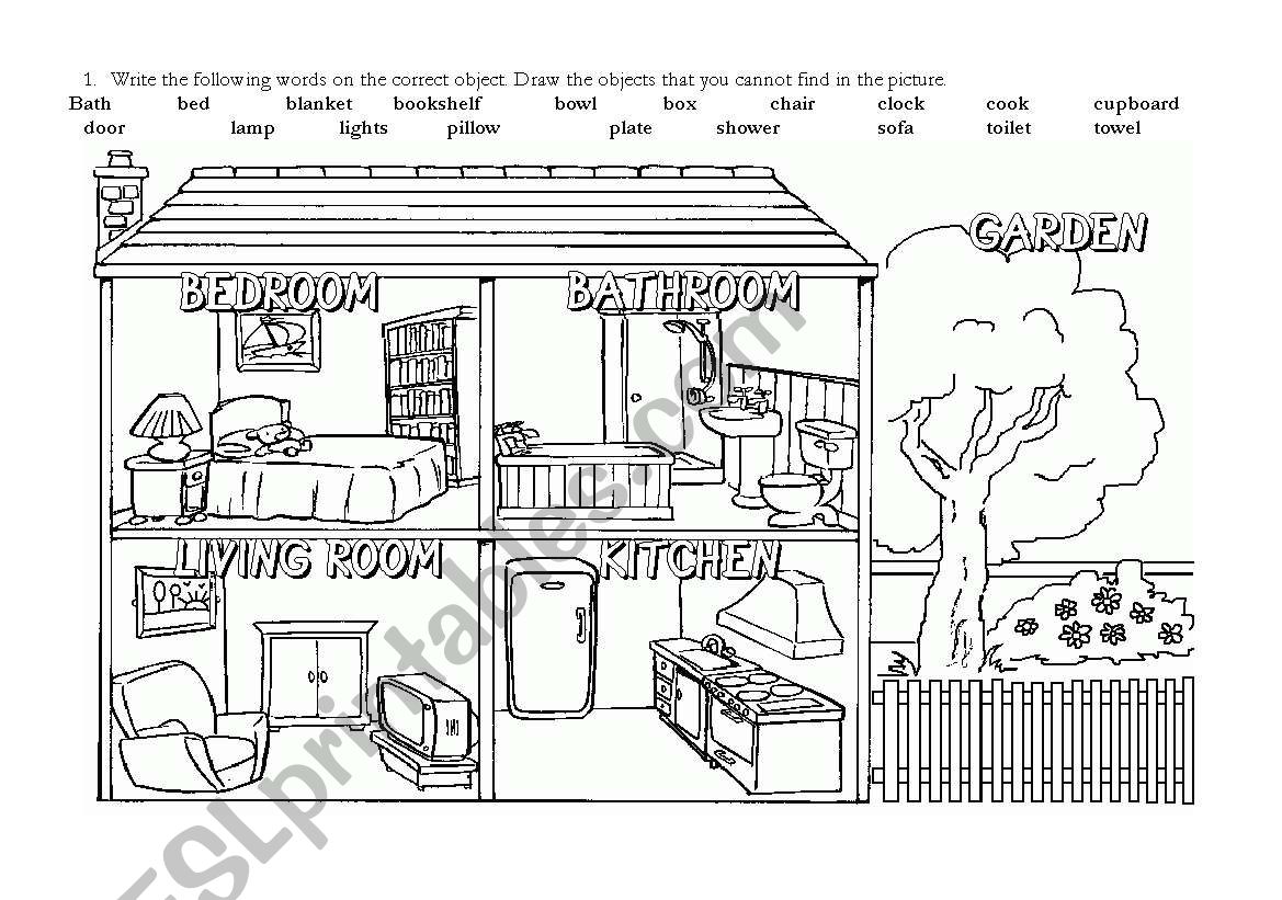 KET vocabulary: The house worksheet