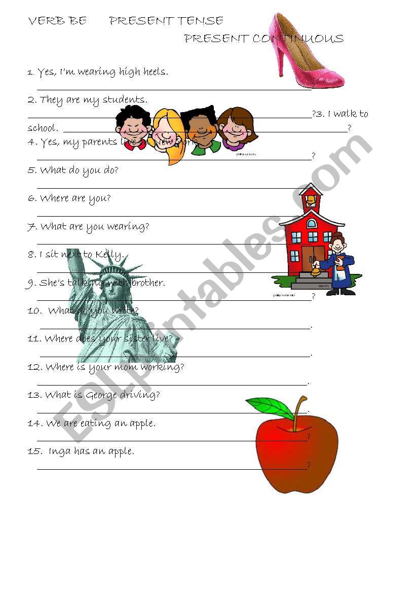 Different tenses worksheet