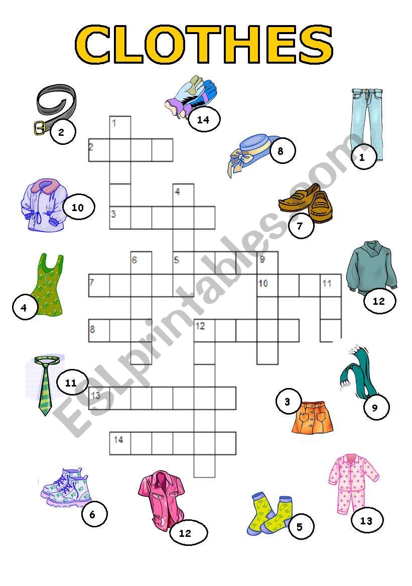 CLOTHES - puzzle- worksheet