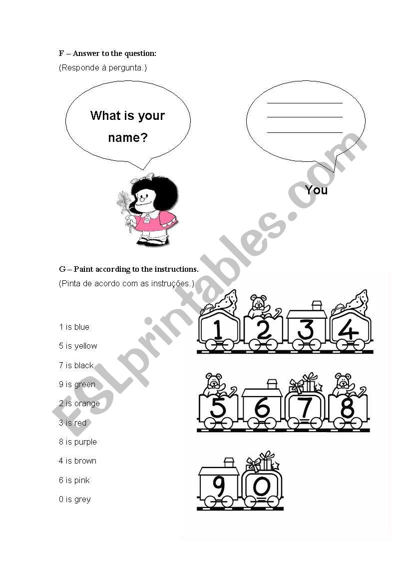 English Test 1 - Part C worksheet