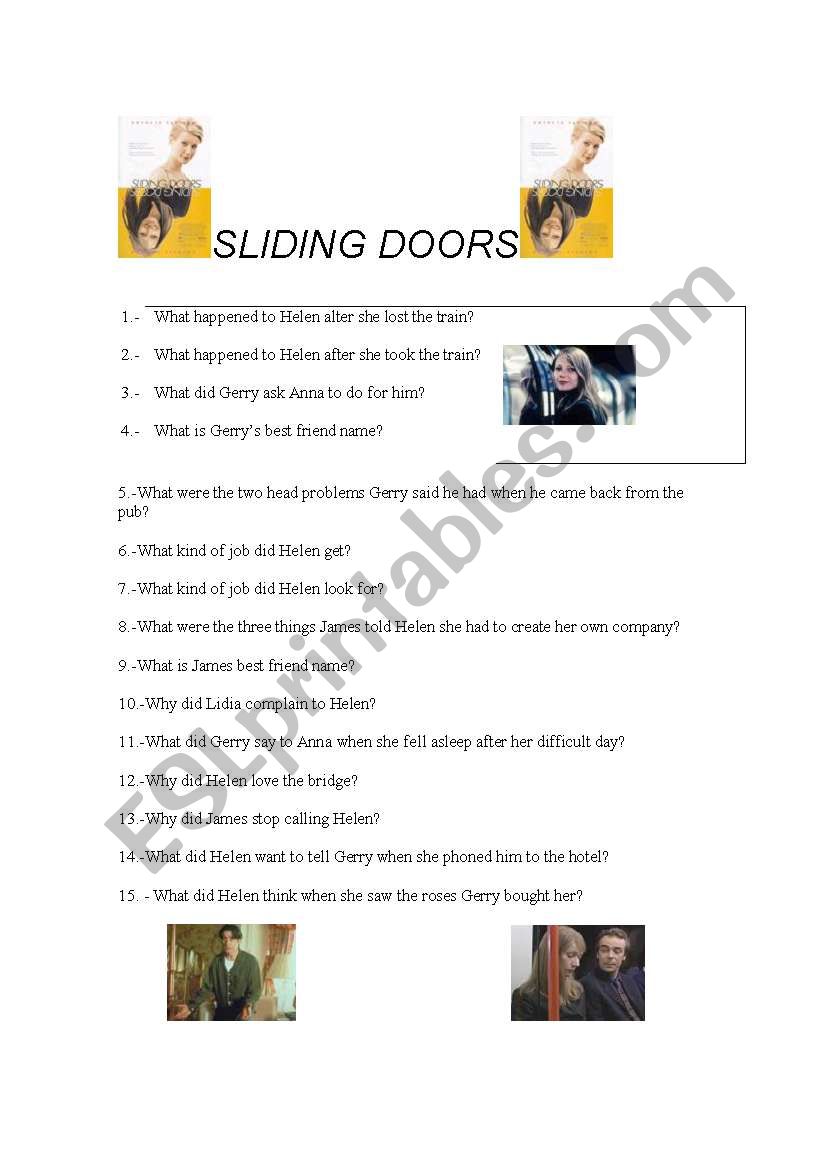 Sliding Doors worksheet