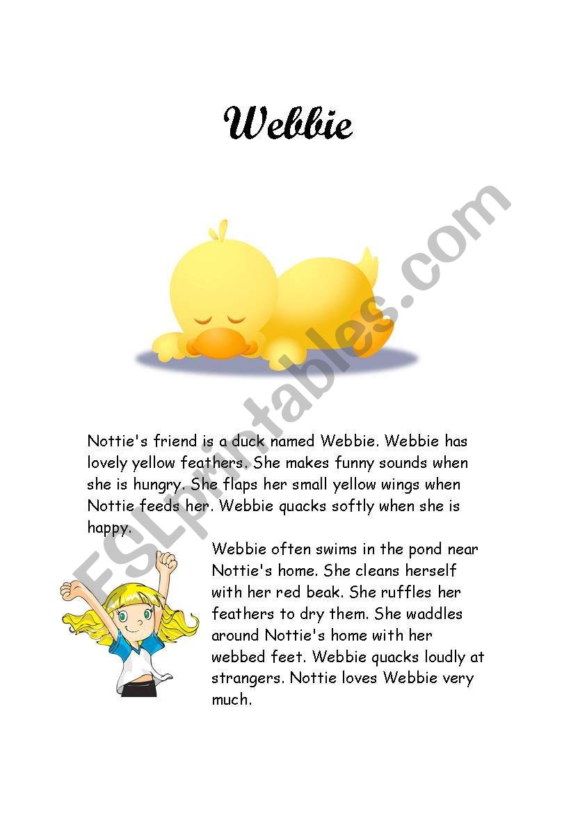 webbie reading activity or test