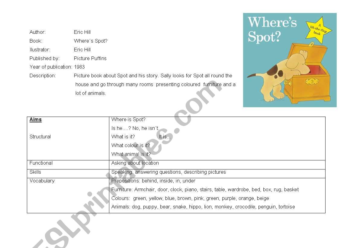 Where is Spot-lesson plan worksheet