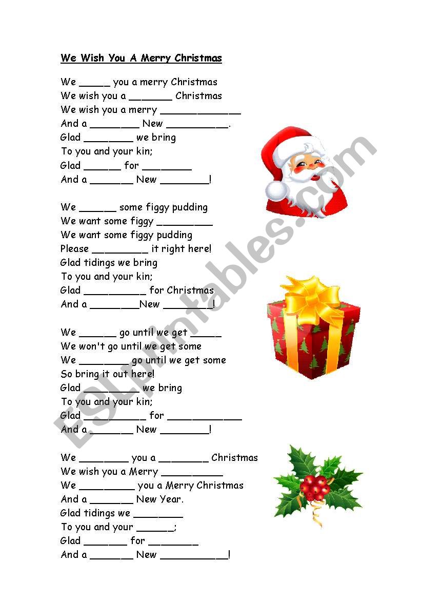 We wish you Merry Xmas worksheet