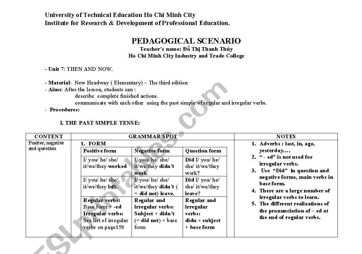 past simple worksheet