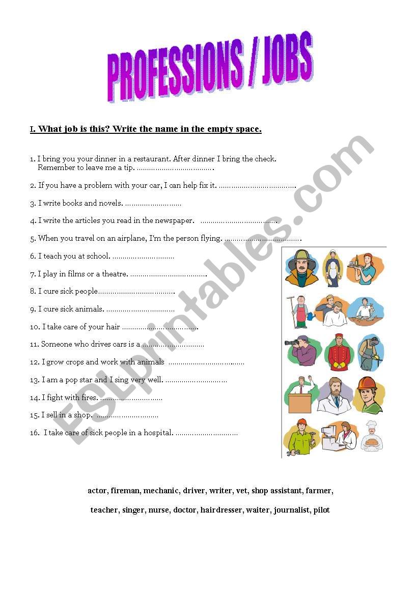 JOBS worksheet