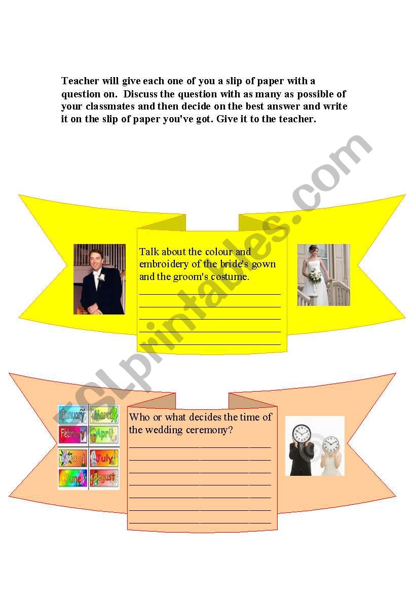 Speaking Weddings worksheet