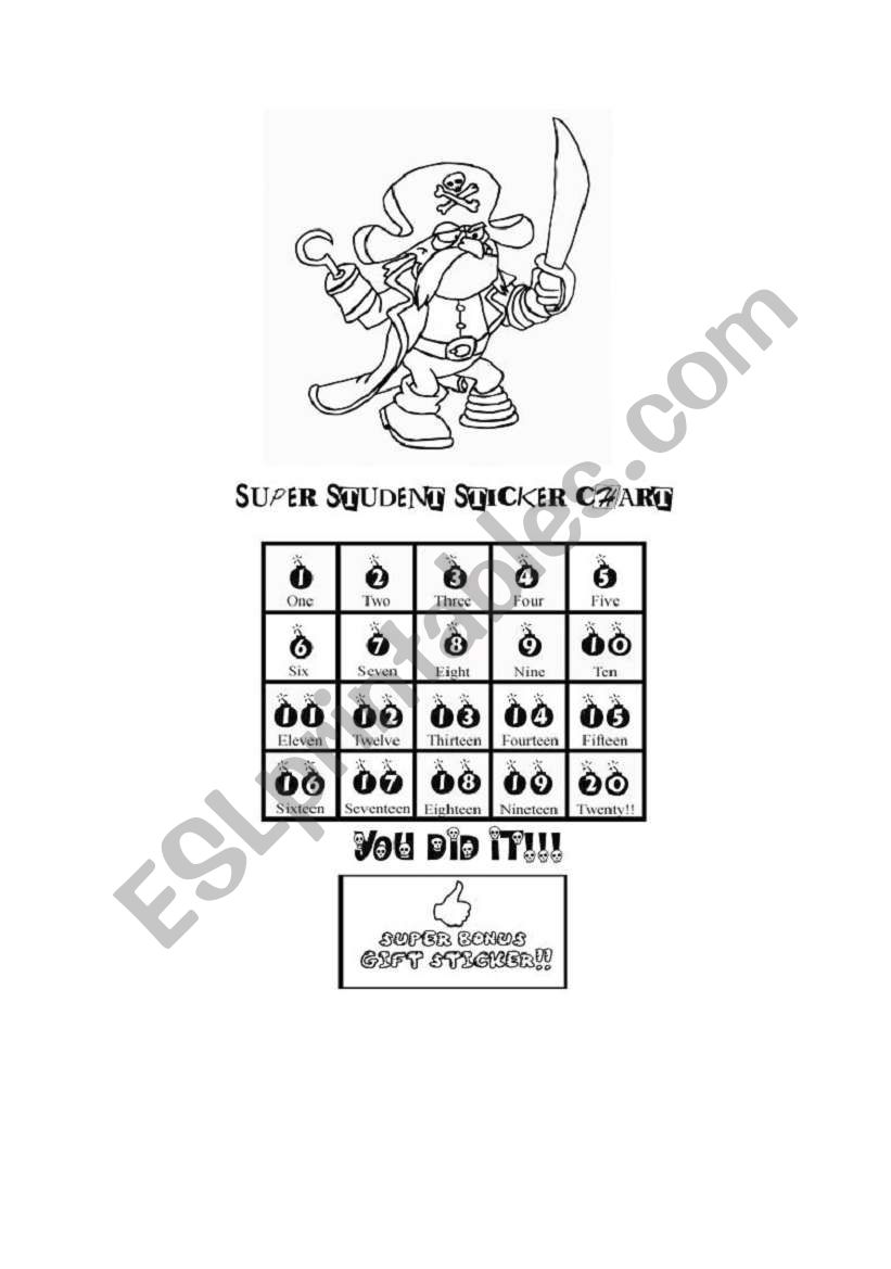 sticker charts worksheet