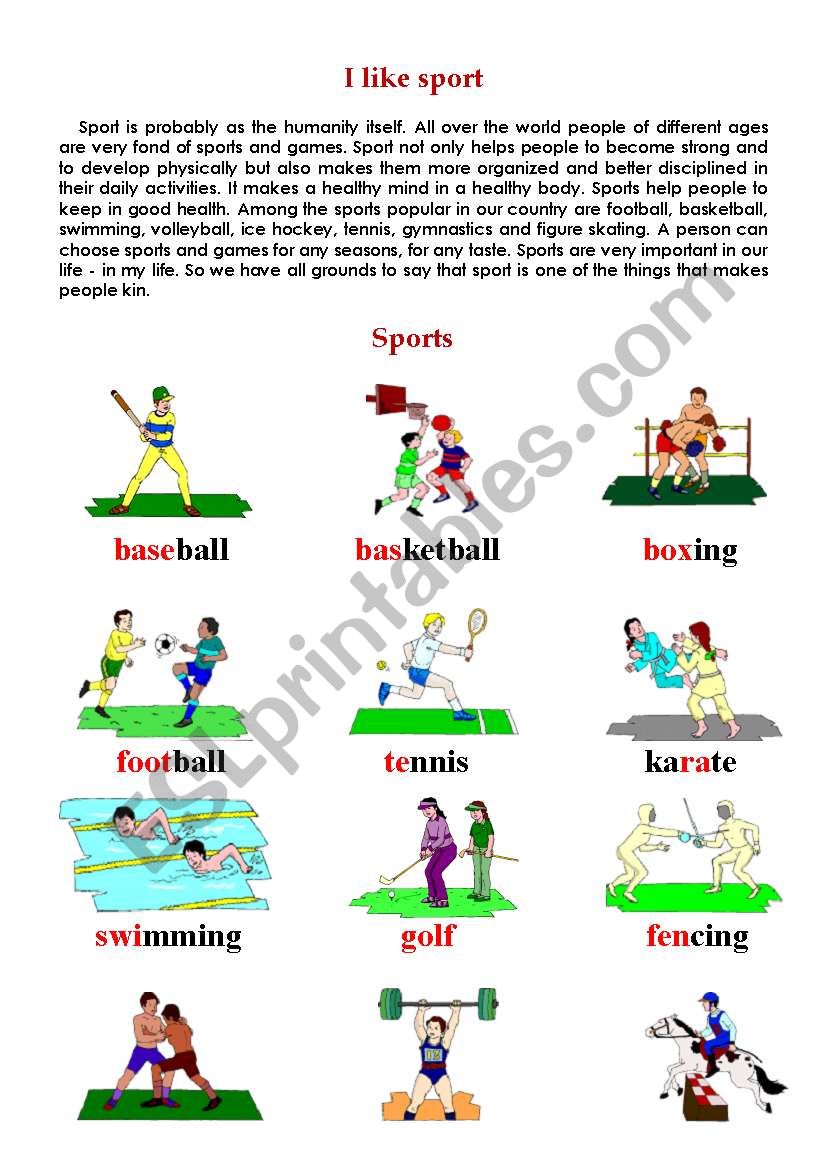 sports worksheet