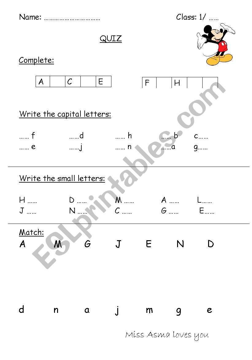 a little revision to the alphabets