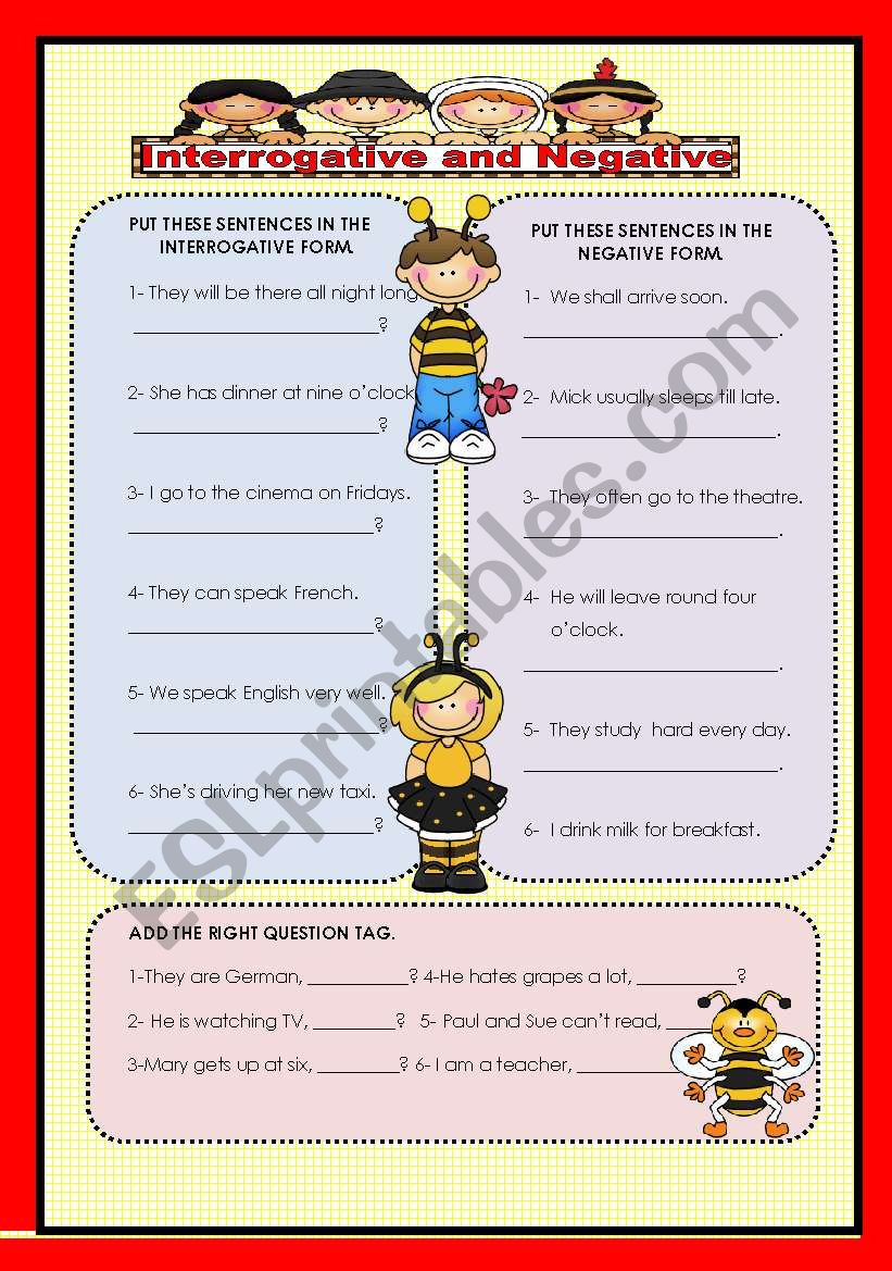 INTERROGATIVE AND NEGATIVE (MIXED TENSES)