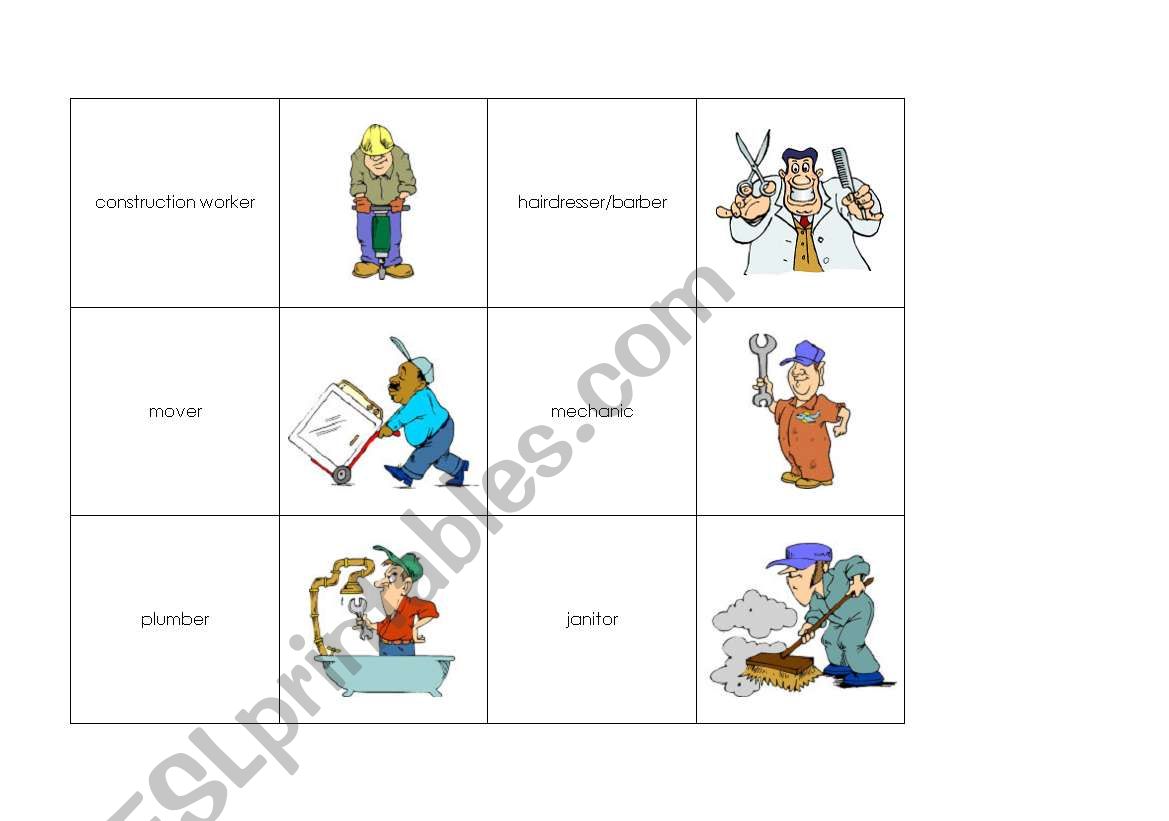 Memory Cards Jobs Professions 2 (3 Pages)