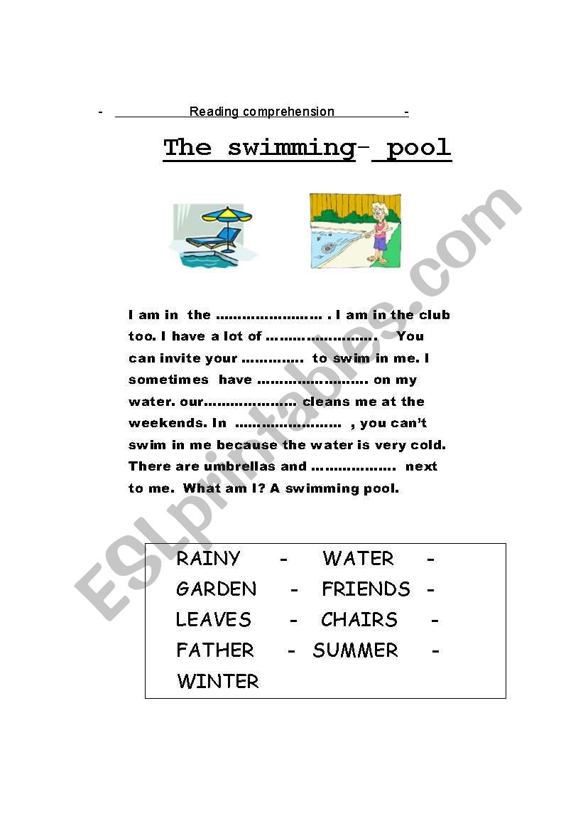 The swimming pool worksheet