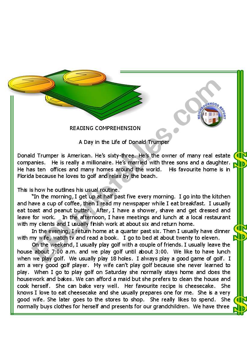 Test for Simple Present Tense worksheet