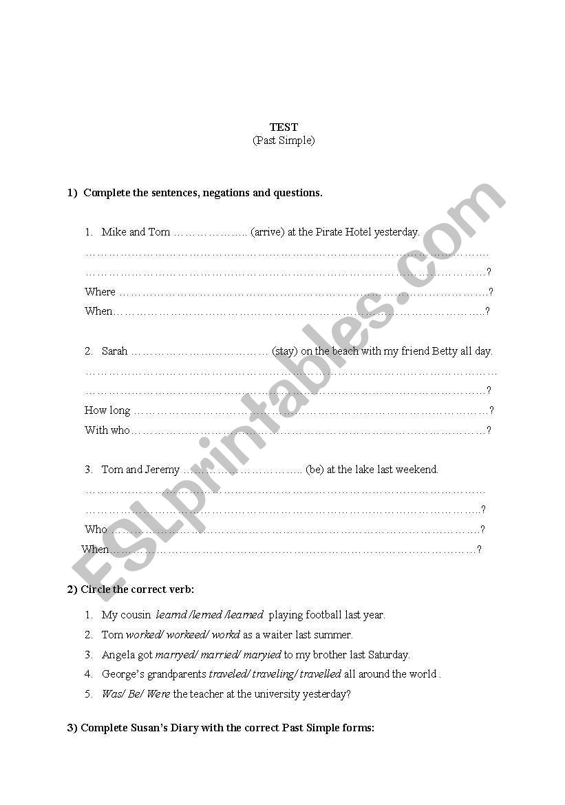 Past Simple worksheet