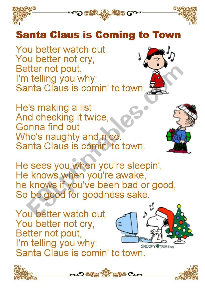 santa claus is coming to town lyrics