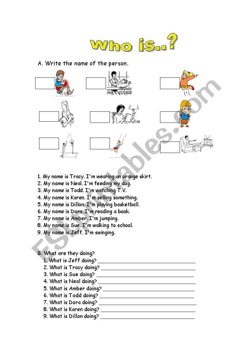 Who is the  Person?? worksheet