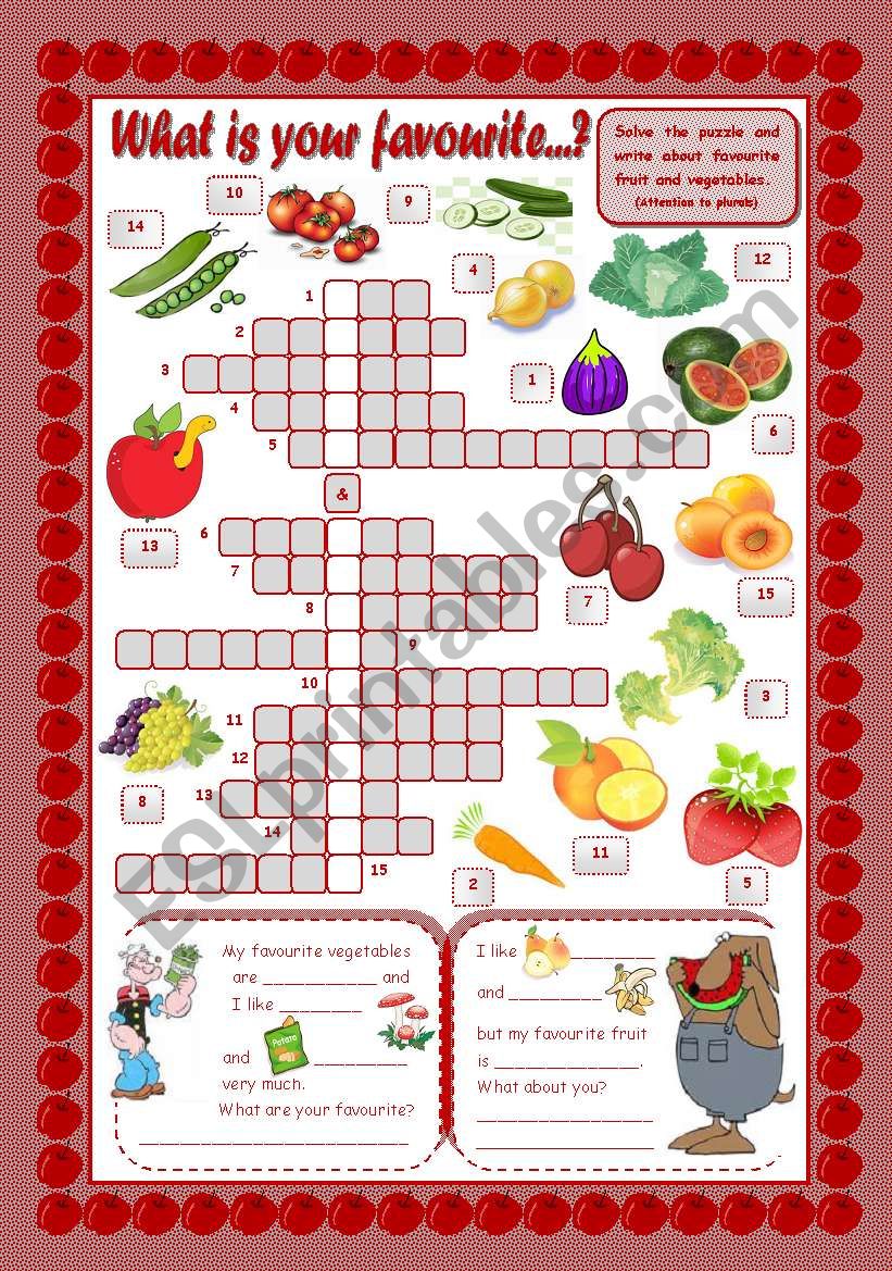 FRUIT & VEGETABLES worksheet