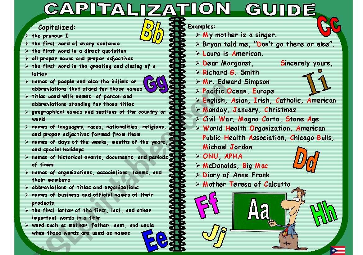 Capitalization guide plus practice