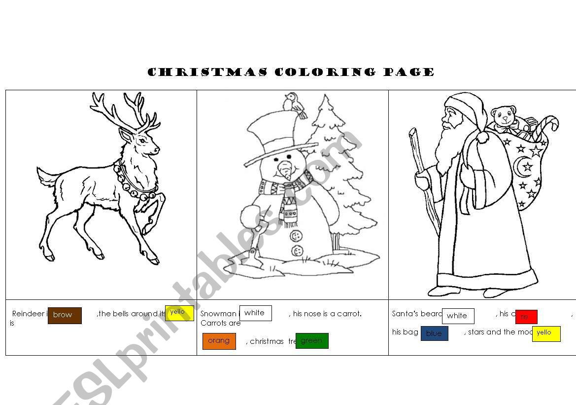 Christmas Coloring Page worksheet