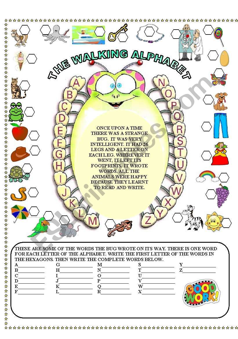 the walking alphabet worksheet