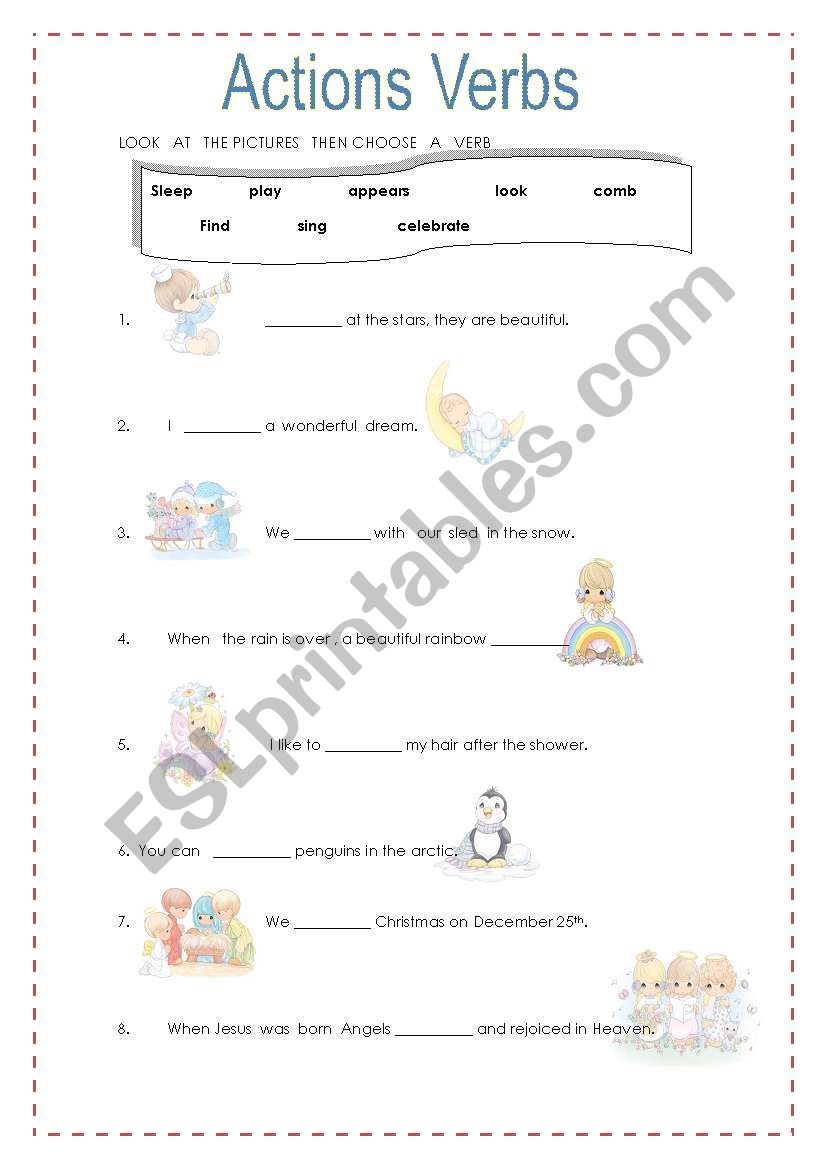 ACTION VERBS worksheet